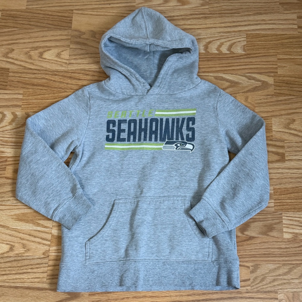 Seattle Seahawks Hoodie Womens Medium Gray NFL Team Apparel Pullover Sweatshirt